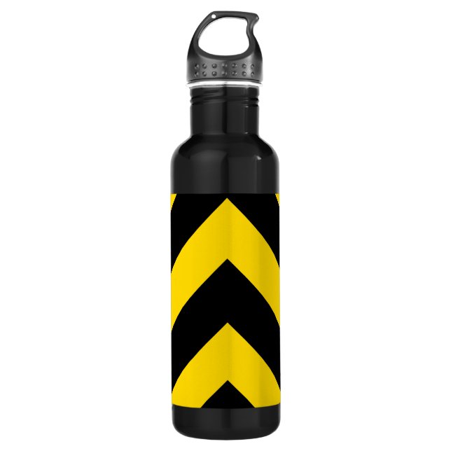 Bold Highway Traffic Bumble Bee Chevrons 710 Ml Water Bottle (Front)