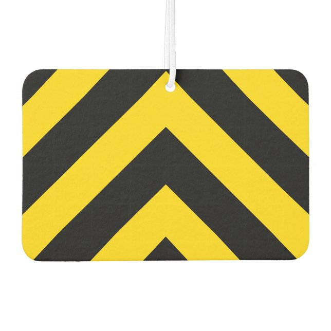 Bold Highway Traffic Bumble Bee Chevrons Air Freshener (Front)