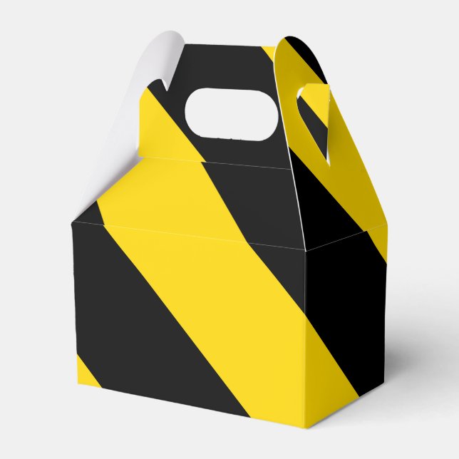 Bold Highway Traffic Bumble Bee Chevrons Favor Box (Front Side)