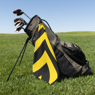 Bold Highway Traffic Bumble Bee Chevrons on a Golf Towel