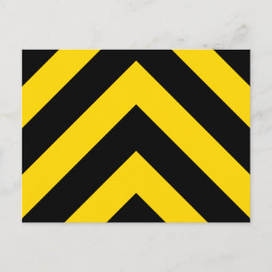 Bold Highway Traffic Bumble Bee Chevrons Postcard