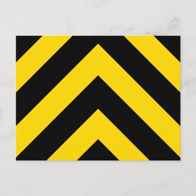 Bold Highway Traffic Bumble Bee Chevrons Postcard (Front)