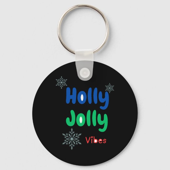 Bold Holly Jolly Baby T Shirt  Keychain (Front)