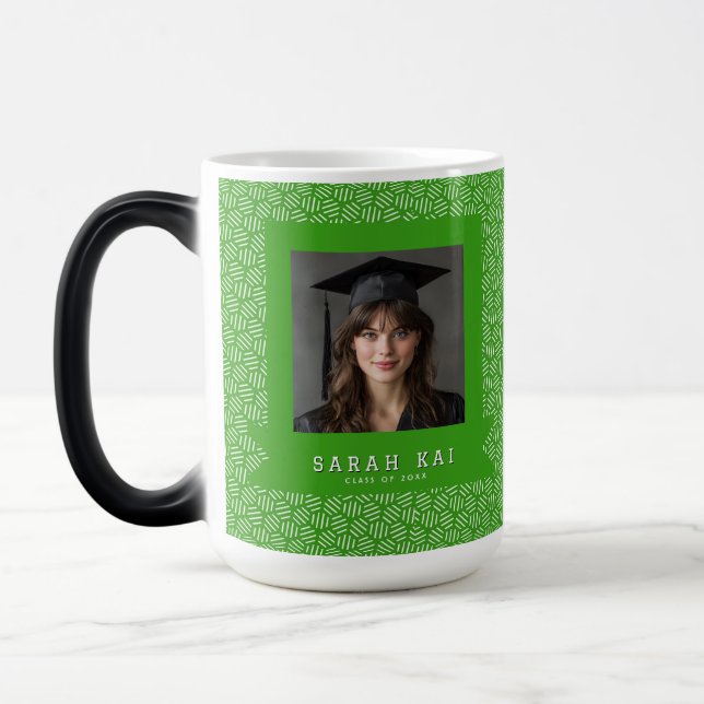 Bold Honeycomb Print College Graduation Magic Mug (Left)