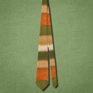 Bold horizontal artsy  stripes in  autumn mood  tie