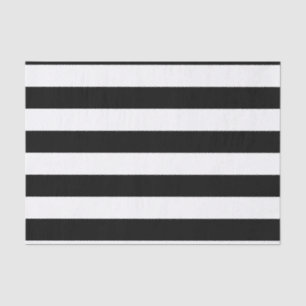 Bold Horizontal Black and White Stripes Tissue Paper