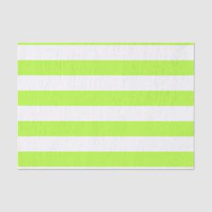 Bold Horizontal Lime Green and White Stripes Tissue Paper