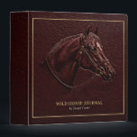 Bold Horse Head Gold Frame Classic Brown Leather Binder<br><div class="desc">Bold horse head gold frame classic brown leather binder featuring a powerful horse head illustration framed with an elegant gold border on a rich brown leather texture background, perfect for horse lovers, equestrian enthusiasts and western style fans who appreciate timeless horse art and rustic luxury aesthetics, ideal for organizing documents,...</div>