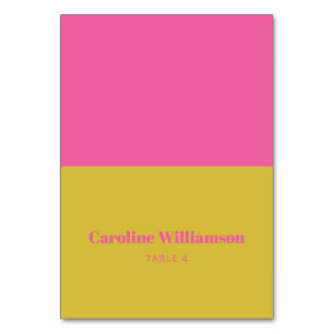 Bold Hot Pink Chartreuse Yellow Custom Place Card