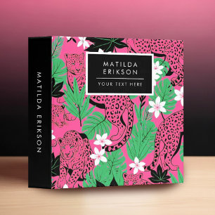 Bold Hot Pink Leopard Tropical Jungle Seamless Pat Binder