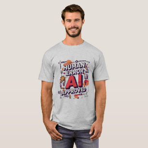 Bold “Human Error, AI Approved” Digital Art T-Shirt
