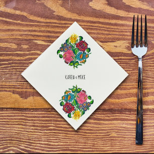 Bold Hungarian Floral personalized Napkin