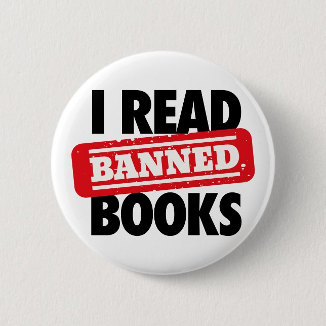 Bold “I Read Banned Books” Bookish  2 Inch Round Button (Front)