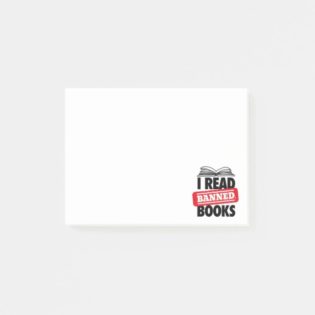 Bold “I Read Banned Books” Bookish  Post-it Notes (Front)