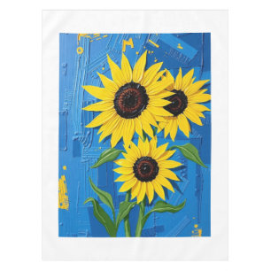 Bold Impasto Abstract Sunflower Vibrant Yellow Dee Tablecloth
