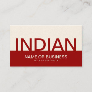 bold INDIAN (colour customizable) Business Card