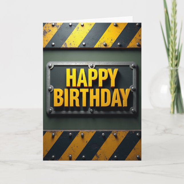 Bold Industrial Birthday Card (Front)