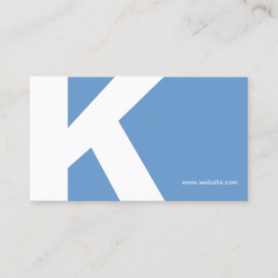 Bold Initial Monogram Light Blue Business Card