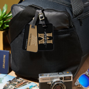 Bold Initial Personalized Name Monogram Luggage Tag