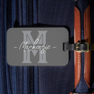 Bold Initial Personalized Name Monogram Luggage Tag