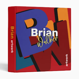 Bold Initials Colorful Typography Artwork Binder