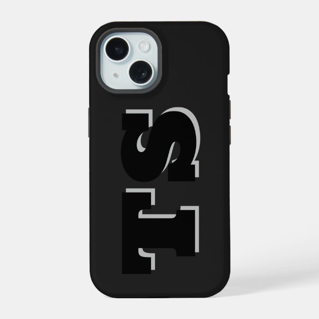 Bold Initials Personalized iPhone 15 Case  (Back)