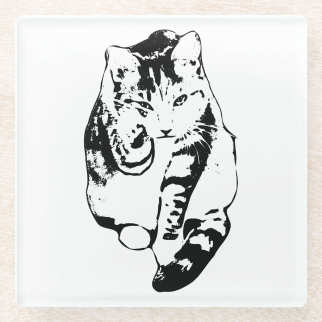 Bold Ink Cat Coaster Set (Front)