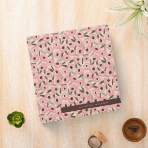 Bold Inky Floral Pattern   Hand-Drawn Botanical Binder