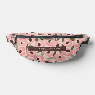 Bold Inky Floral Pattern   Hand-Drawn Botanical Fanny Pack