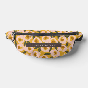 Bold Inky Floral Pattern   Hand-Drawn Botanical Fanny Pack