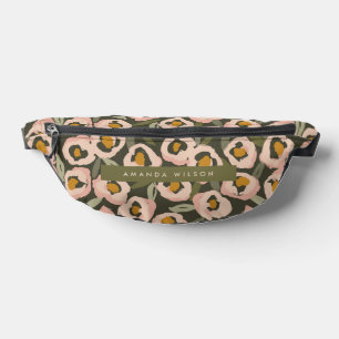 Bold Inky Floral Pattern Hand-Drawn Botanical Fanny Pack