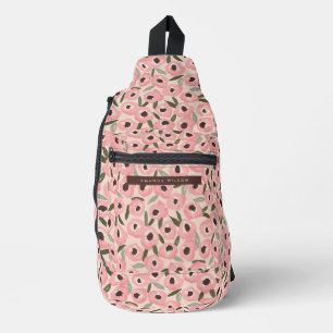 Bold Inky Floral Pattern   Hand-Drawn Botanical Sling Bag