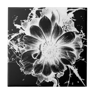 Bold Inky Grunge Sunflower Tile