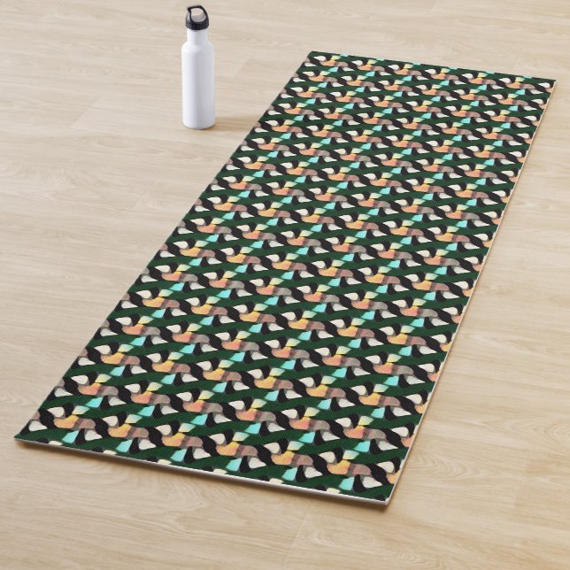 Bold interlocking abstract geometric pattern 1280 yoga mat (In Situ)