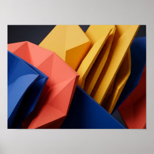 Bold Intersecting Planes Colourful Geometric Wall Poster