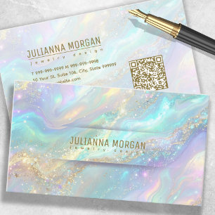 Bold Iridescent Swirl with Gold Accent ID1147 Business Card