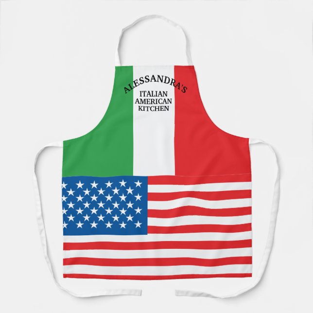 Bold Italian Flag and American Flag Apron (Front)