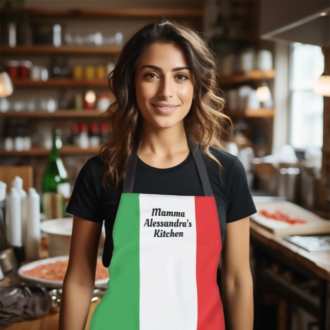 Bold Italian Flag of Italy Personalized Apron (Creator Uploaded)