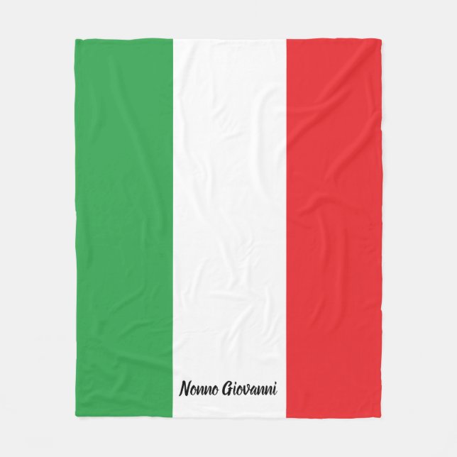 Bold Italian Flag of Italy Personalized Family Fleece Blanket (Front)