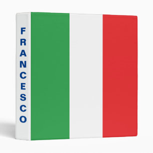 Bold Italian Flag Personalized 3-Ring Binder