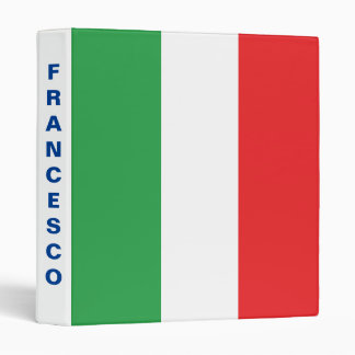 Bold Italian Flag Personalized 3-Ring Binder