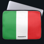 Bold Italian Flag Personalized Laptop Sleeve<br><div class="desc">This bold and simple green,  white and red of the Italian flag on a personalized laptop sleeve case.  It makes a wonderful gift for anyone who loves their Italian heritage. Great for home,  office,  or school!</div>