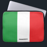 Bold Italian Flag Personalized Laptop Sleeve<br><div class="desc">This bold and simple green,  white and red of the Italian flag on a personalized laptop sleeve case.  It makes a wonderful gift for anyone who loves their Italian heritage. Great for home,  office,  or school!</div>
