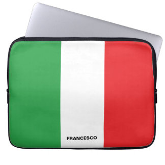 Bold Italian Flag Personalized Laptop Sleeve