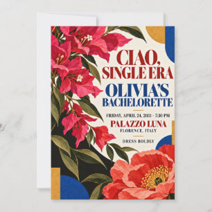 Bold Italian Floral Bachelorette Party Invitation