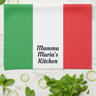 Bold Italian Italy Flag Personalized Kitchen Towel