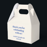 Bold Ivory Blue Custom Cute Bat Mitzvah Thank You Favor Box<br><div class="desc">Bold Typography Ivory Blue Custom Cute Bat Mitzvah Thank You Favour Box</div>