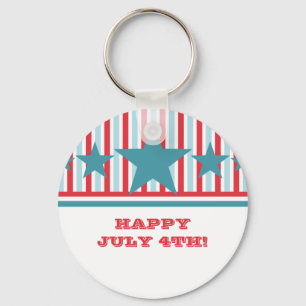Bold July 4th Stars and Stripes Keychain