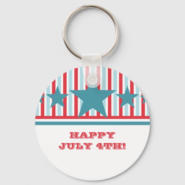 Bold July 4th Stars and Stripes Keychain (Front)
