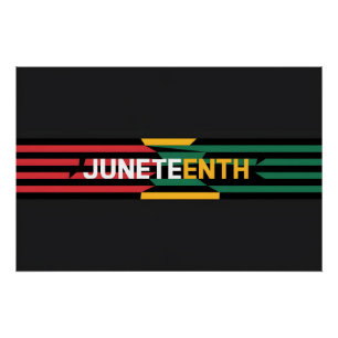 Bold Juneteenth Graphic Red, Yellow & Green Strip Poster